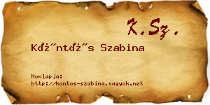 Köntös Szabina névjegykártya