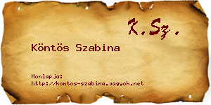Köntös Szabina névjegykártya