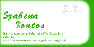 szabina kontos business card